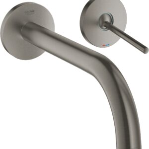 Baterie lavoar Grohe Atrio din 2 elemente pipa 221mm de perete necesita corp ingropat necesita corp ingropat brushed hard graphite