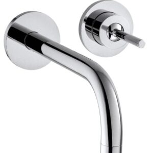 Baterie lavoar Hansgrohe Axor Uno 2 de perete din 2 elemente pipa 225mm montaj incastrat necesita corp ingropat