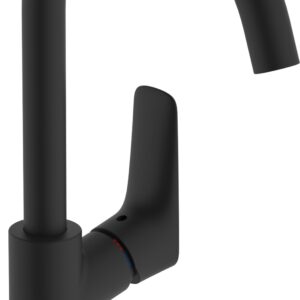 Baterie lavoar Hansgrohe Logis 210 cu pipa inalta pivotanta ventil pop-up negru mat