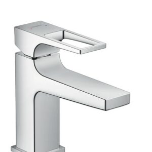 Baterie lavoar Hansgrohe Metropol 100 ventil push-open cu levier decupat pipa 127 mm
