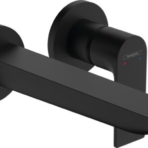 Baterie lavoar Hansgrohe Rebris E EcoSmart cu pipa 200mm montaj incastrat necesita corp ingropat negru mat