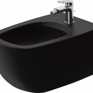 Bideu suspendat Duravit Aurena 57x36.5cm HygieneGlaze Plus negru mat