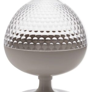 Bol cu picior si capac Kartell Pumo design Fabio Novembre d21cm h29cm transparent-alb