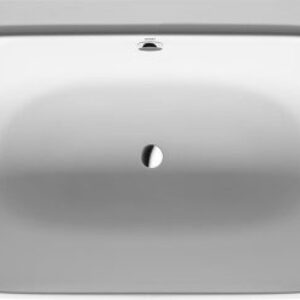 Cada baie ovala Duravit Luv 185x95cm compozit montaj la perete cu panou integrat si picioare incluse