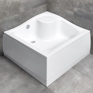 Cadita dus inalta dreptunghiulara Radaway Korfu C 80x80x37cm cu panouri