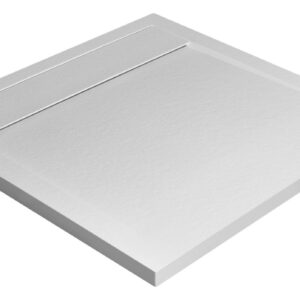 Cadita dus patrata slim Radaway Teos C 90x90x4cm marmura alb
