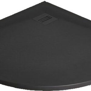 Cadita dus semirotunda slim Radaway Kyntos A 90x90x3cm marmura negru