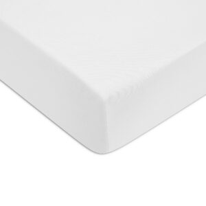 Cearceaf de pat cu elastic Tommy Hilfiger Unis Satin 160x200cm Alb