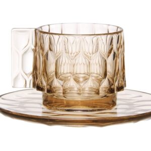 Ceasca si farfuriuta Kartell Jellies Family design Patricia Urquiola verde transparent