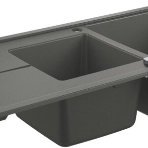 Chiuveta bucatarie Grohe K400 80 -C cu doua cuve inegale 1160x500mm compozit granite gray
