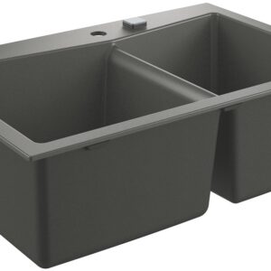 Chiuveta bucatarie Grohe K700 90 -C cu doua cuve 406x438mm compozit granite gray