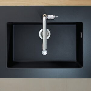 Chiuveta bucatarie Hansgrohe S510-U660 SilicaTec 660 cu 1 cuva 45x71x19cm montare sub blat graphite black