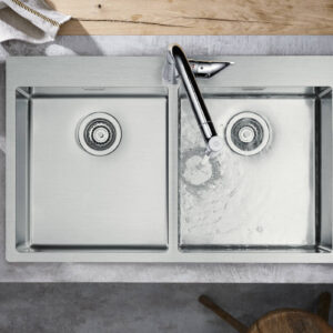 Chiuveta bucatarie Hansgrohe S711-F765 cu 2 cuve 865x500mm inox