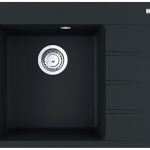 Chiuveta bucatarie fragranite Franke Centro CNG 611/211-62 DR picurator dreapta 62x50cm matte black