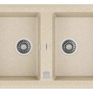 Chiuveta bucatarie tegranit Teka Stone 90B TG 2B cu doua cuve 860x510mm Sandbeige