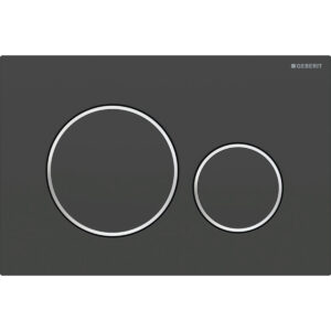 Clapeta actionare Geberit Sigma20 EasyToClean negru mat. detalii crom lucios