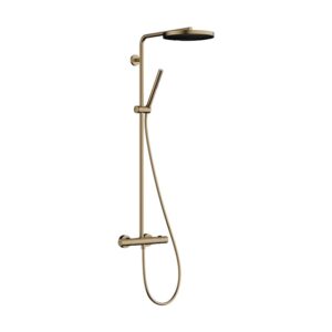 Coloana de dus Hansgrohe Pulsify S Puro 260 1jet EcoSmart cu baterie temostatata Ecostat Fine bronz periat