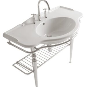Consola Globo pentru lavoar Paestum 110cm montaj pe pardoseala crom