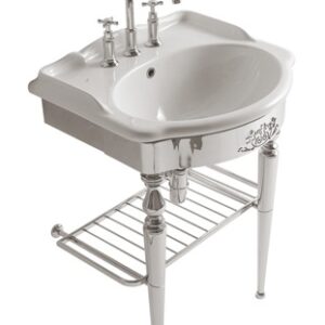 Consola Globo pentru lavoar Paestum 62cm montaj pe pardoseala alama cromata