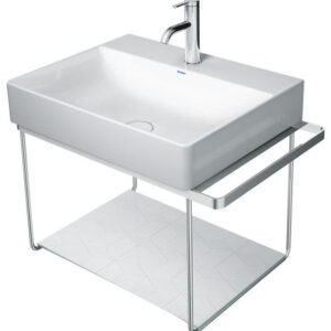 Consola metalica suspendata pentru lavoar Duravit DuraSquare 665x451mm  cu port-prosop reversibil  fara raft  crom