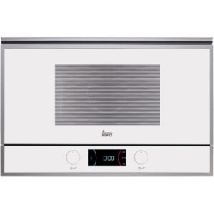 Cuptor cu microunde incorporabil Teka ML 822 BIS cu 22 litri 9 retete presetate 850W baza ceramica grill 1200W rabatabil balama stanga inox anti-pata/cristal alb