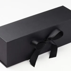 Cutie cadou pentru sticle Folda Single Bottle  cu fundita  Black