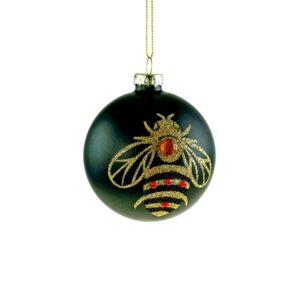 Decoratiune brad Deko Senso Bee  sticla  8cm  negru