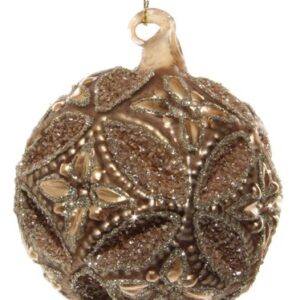 Decoratiune brad Deko Senso Floral Jewel glob 8cm sticla maro