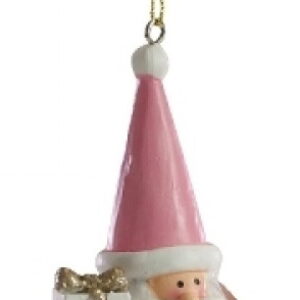 Decoratiune brad Deko Senso Santa Gift  roz