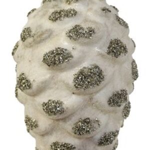 Decoratiune brad Deko Senso con 14cm  sticla  gri cu detalii argintii