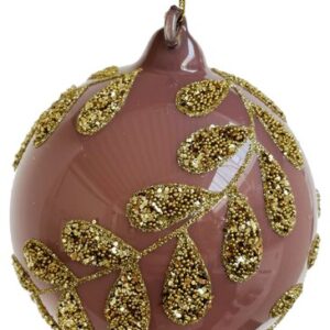 Decoratiune brad Deko Senso glob 10cm sticla mov cu detalii aurii