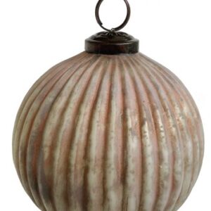 Decoratiune brad Deko Senso glob 12cm  sticla  alb mat - roz
