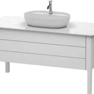 Dulap baza Duravit Luv 1338x570mm cu doua sertare fara blat alb satinat mat lacuit