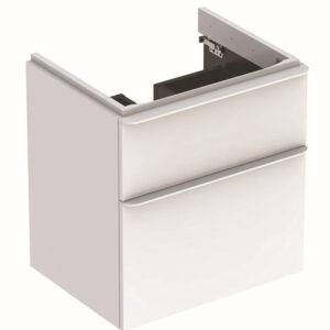 Dulap baza Geberit Smyle Square cu 2 sertare 60cm alb lucios