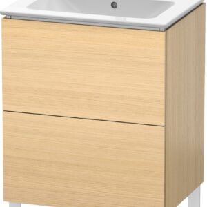 Dulap baza pe pardoseala Duravit L-Cube cu doua sertare 62cm furnir stejar mediteraneean