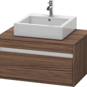 Dulap baza suspendat Duravit Ketho cu 1 sertar 80x55cm pentru lavoar pe blat nuc inchis decor
