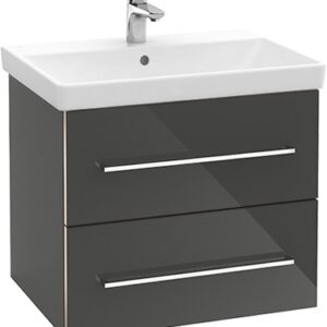 Dulap baza suspendat Villeroy & Boch Avento 580x514x452 mm cu doua sertare negru Crystal