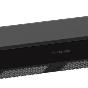 Dus de perete Hansgrohe Rainfinity Shoulder 500 negru mat si raft sticla grafit