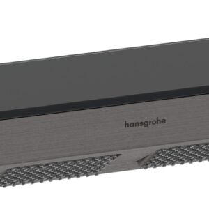 Dus de perete Hansgrohe Rainfinity Shoulder 500 negru periat si raft sticla grafit