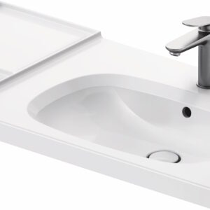 Lavoar Duravit Aurena 100x50cm HygieneGlaze Plus montare pe mobilier orientare dreapta ventil ceramic inclus alb