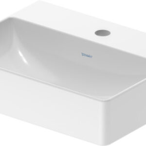 Lavoar Duravit DuraSquare 45x35 cm fara preaplin WonderGliss cu capac ceramic pentru ventil inclus si finisaj suplimentar