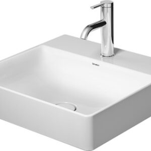Lavoar Duravit DuraSquare 50x47cm fara preaplin montare pe mobilier cu capac ceramic pentru ventil inclus alb
