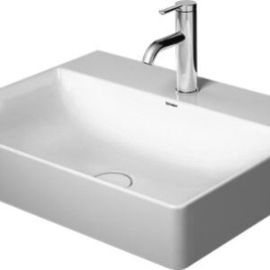 Lavoar Duravit DuraSquare 60x47cm fara preaplin cu capac ceramic pentru ventil inclus alb