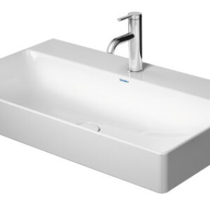 Lavoar Duravit DuraSquare 80x47 cm  fara preaplin  ventil fix cu capac ceramic  finisaj suplimentar