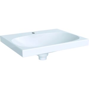 Lavoar Geberit Acanto 60x48.2cm preaplin mascat capac ceramic ventil montare pe mobilier alb