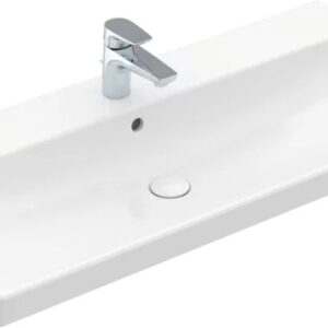 Lavoar Villeroy & Boch Avento CeramicPlus 100cm cu preaplin montare pe mobilier alb Alpin