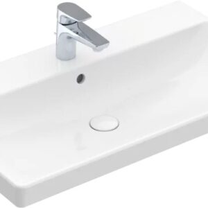 Lavoar Villeroy & Boch Avento CeramicPlus 80x47 cu preaplin montare pe mobilier alb Alpin
