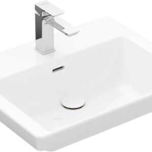 Lavoar Villeroy & Boch Subway 3.0 CeramicPlus 60x47cm cu preaplin si finisaj suplimentar alb Alpin