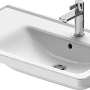 Lavoar asimetric Duravit D-Neo 80cm montare pe mobilier orientare dreapta alb