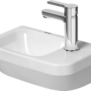 Lavoar asimetric Duravit DuraStyle 36x22cm orificiu baterie dreapta fara preaplin WonderGliss alb